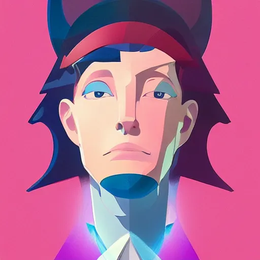 Image similar to face icon stylized minimalist space dandy, loftis, cory behance hd by jesper ejsing, by rhads, makoto shinkai and lois van baarle, ilya kuvshinov, rossdraws global illumination