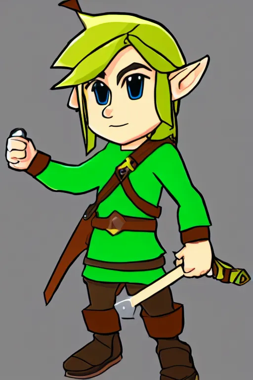 Image similar to an in game portrait of link, mii art style.