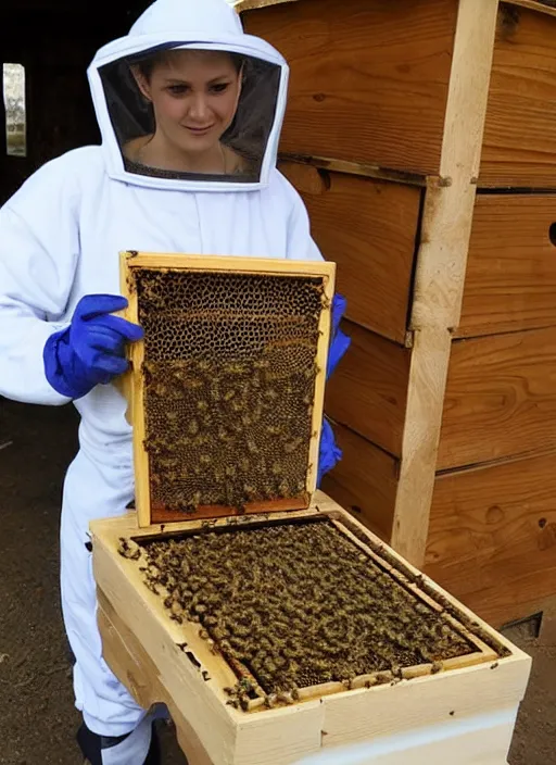 Image similar to beautiful woman beekeeper