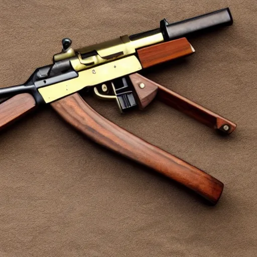 Image similar to ak - 4 7 : : gun showcase : : gold designs, wood