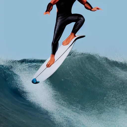 Prompt: kelly slater surfing, octane render, 8k, ultra detailed