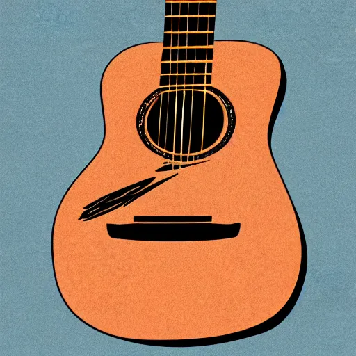 Prompt: acoustic guitar, sticker illustration