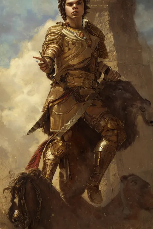 Prompt: a half body portrait of jake t. austin as a roman legionary, high detail, by gaston bussiere, bayard wu, greg rutkowski, odd nerdrum, maxim verehin, dan dos santos, masterpiece, sharp focus, cinematic lightning