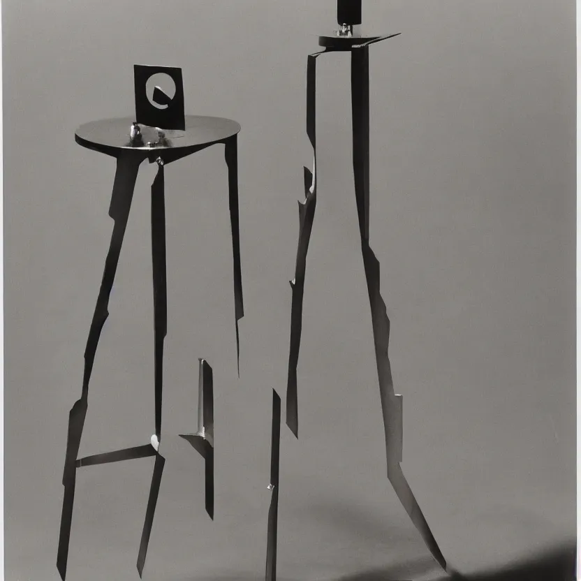 Image similar to an impossible quantum readymade machine by Marcel Duchamp on a pedestal, packshot, by Irving Penn and Man Ray, 4k