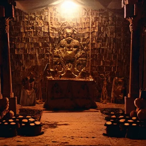 Image similar to room of the ritual, place where the invocation of a demon will take place, sandman