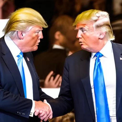 Image similar to donald trump and magnus carlsen shaking hands