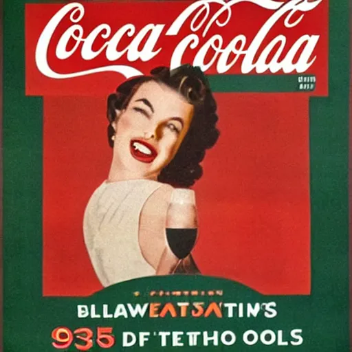 Image similar to Coca-Cola poster. 1950.