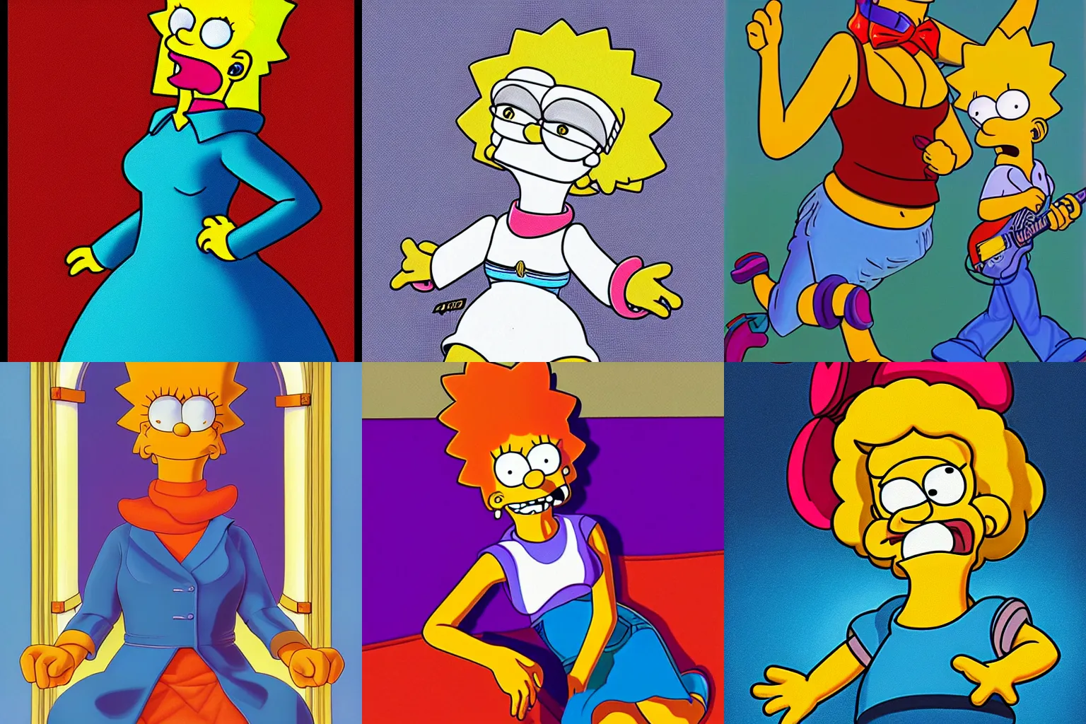 Prompt: Photo of Lisa Simpson by Greg Hildebrandt