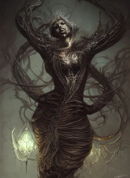 Image similar to full portrait of dancerwarden, black metal shiny skin. intricate, elegant, highly detailed, centered, digital painting, artstation, concept art, smooth, sharp focus, illustration, artgerm, tomasz alen kopera, peter mohrbacher, donato giancola, joseph christian leyendecker, wlop, frank frazetta