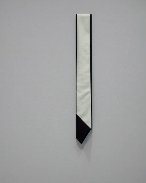 Prompt: a painting of a tie on a white wall, a minimalist painting by Richard Artschwager, geometric abstract art, minimalist, 3d