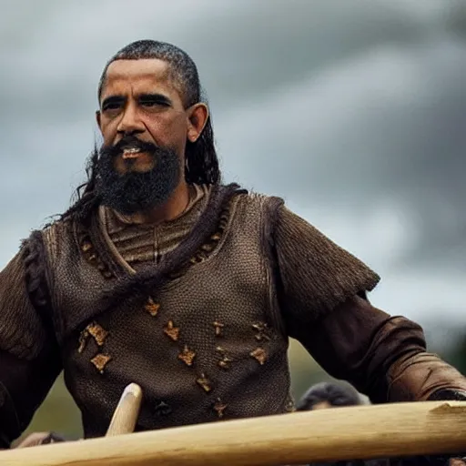 Image similar to Obama in Vikings 4K quality super realistic