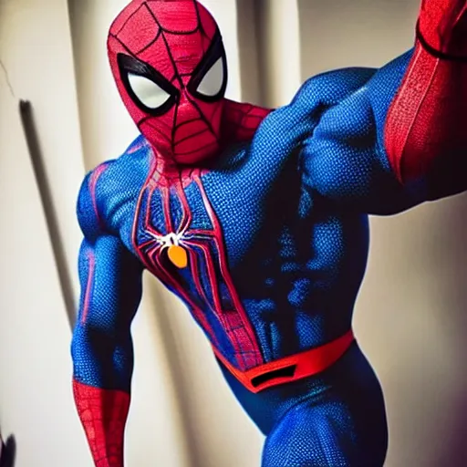 Image similar to “ bodybuilder spider - man ”