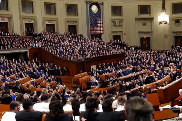 Prompt: furries giving a speech in congress