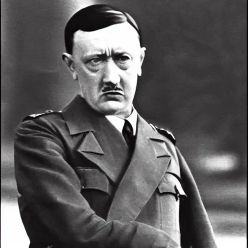 Image similar to adold hitler as an skinny old whimp crying like a baby