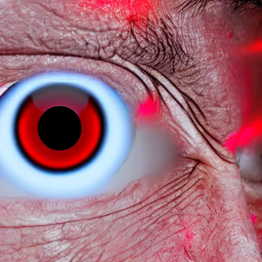 Image similar to a man with red glowing eyes