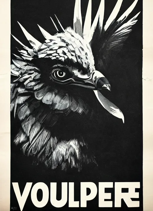 Image similar to vulture look in 1940s propaganda poster, full hd