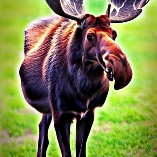 Image similar to a moose - cat - hybrid, animal photography