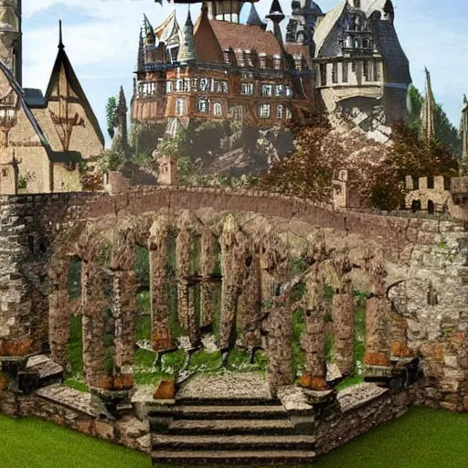 Prompt: Gothic castle arena