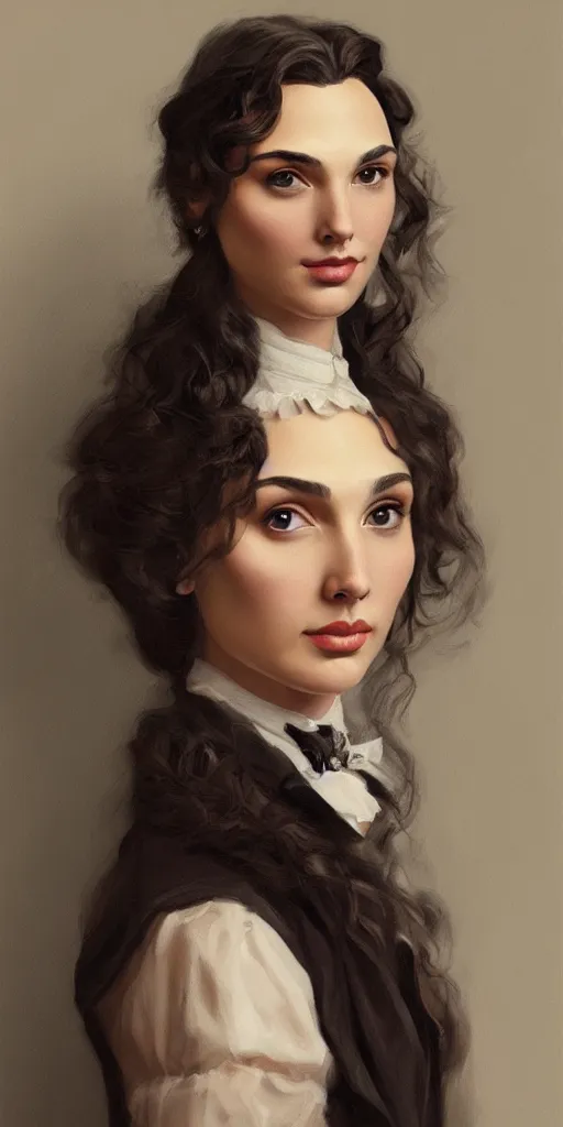 Image similar to Gal Gadot portrait victorian era by Wangjie Li, artstation, trending on artstation, detailed, photorealism, 4k