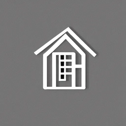 Image similar to house and a building, minimalistic, vectorized logo style