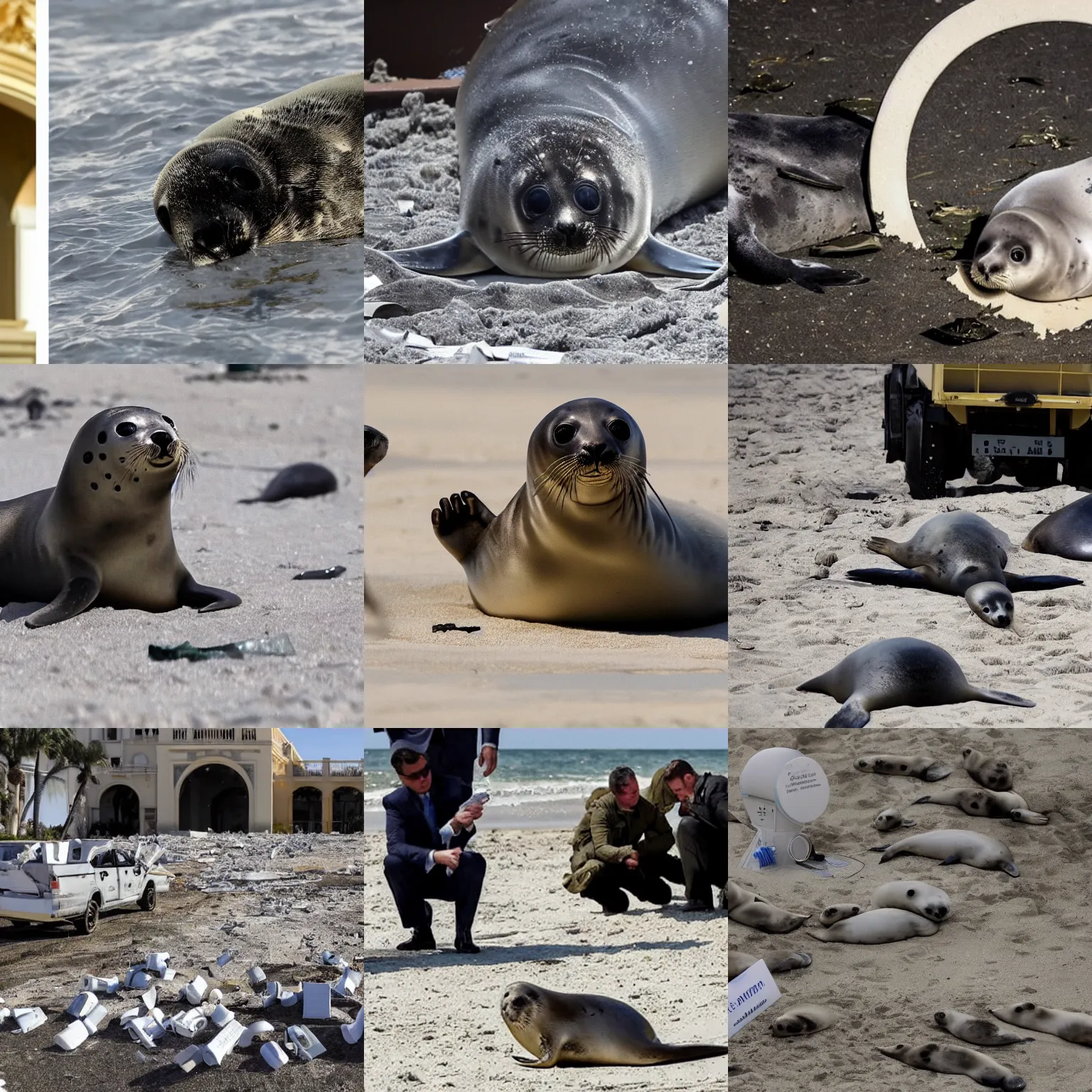 Prompt: nuclear weapons documents explode everywhere as baby seal investigators raid mar - a - lago