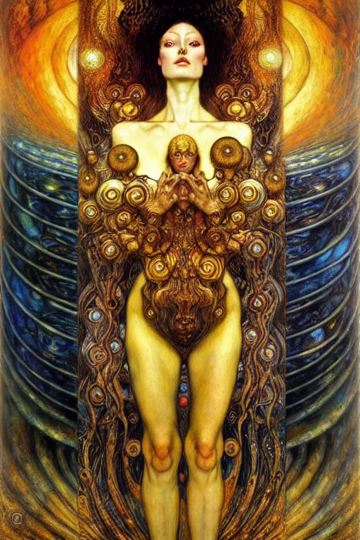 Image similar to Divine Chaos Engine by Karol Bak, Jean Delville, William Blake, Gustav Klimt, and Vincent Van Gogh, symbolist, visionary