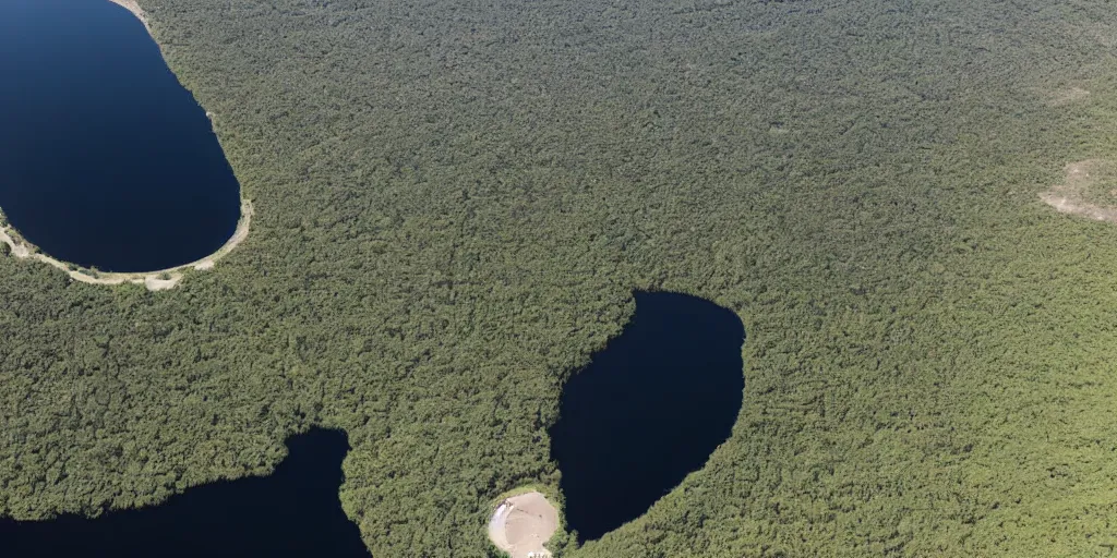 Image similar to lake with black water view from above