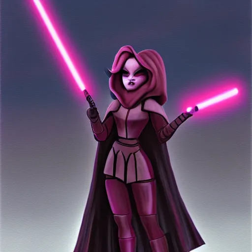 Prompt: pinkie pie as a sith lord, painting by Victor Nizotsev