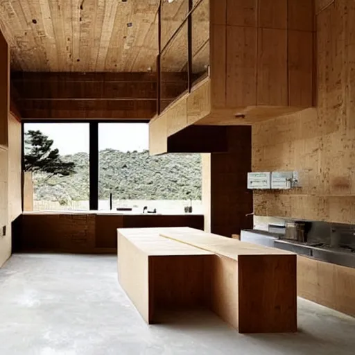 Prompt: “extravagant luxury modern kitchen, interior design, natural materials, modern rustic, by Tadao Ando and Koichi Takada and Hasimoto Yukio”