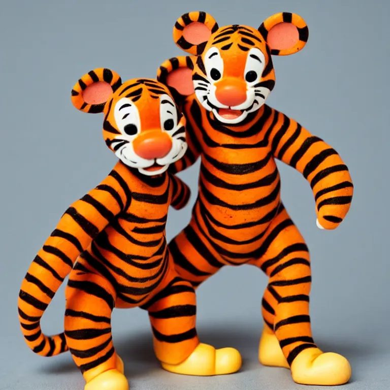 Image similar to disney tigger figurine, 1 9 6 0 s, realistic, dslr photo, product shot