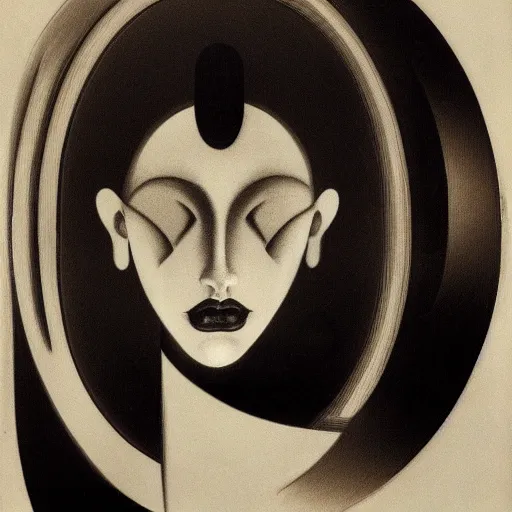 Image similar to A portrait of a beautiful cyberpunk girl, by Man Ray, fine art