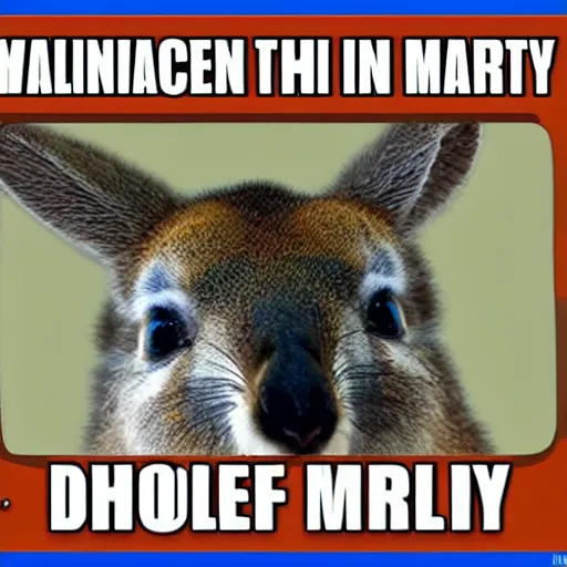 Image similar to wallaby at the DMV in the style of Richard Scarry