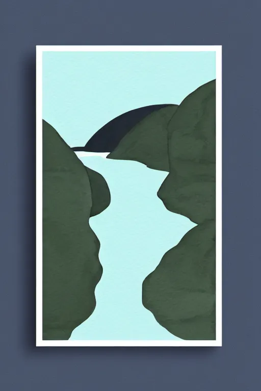 Image similar to minimalist watercolor art of oslo river, illustration, vector art