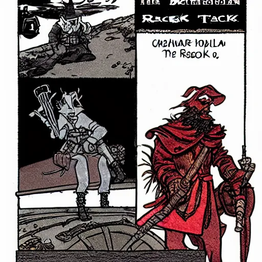 Image similar to rackham the red podcasting, in the style of moebius