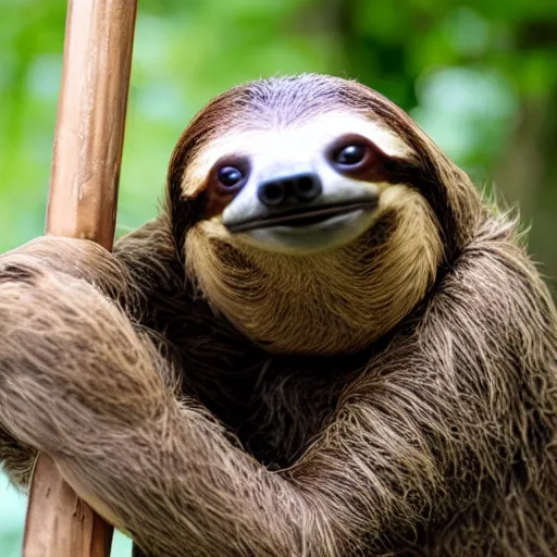 Image similar to sloth with a gun