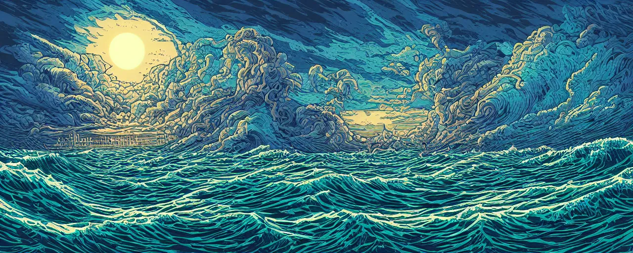 Image similar to the sea by dan mumford