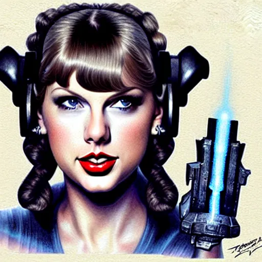 Prompt: taylor swift as princess leia in star wars, by jean - baptiste monge