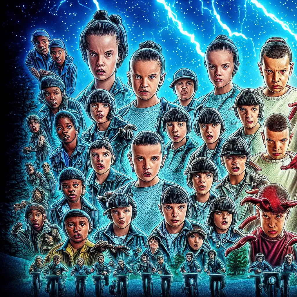 Image similar to Starring Dwayne Johnson in stranger things poster