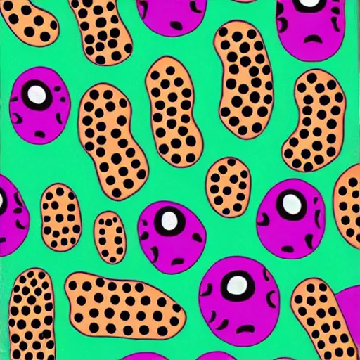 Image similar to poster inspired by Japanese artist yayoi Kusama