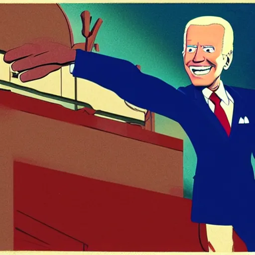 Prompt: joe biden, by jamie hewlett, gorillaz style