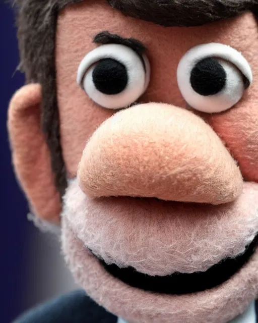 Image similar to mariano rajoy as a muppet. highly detailed felt. hyper real photo. 4 k.