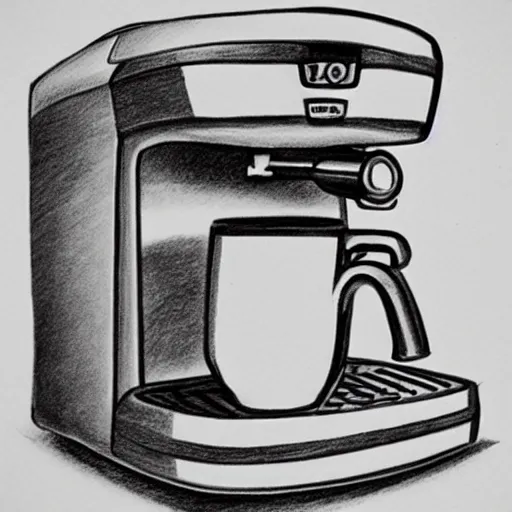 How to Sketch Coffee maker machine 