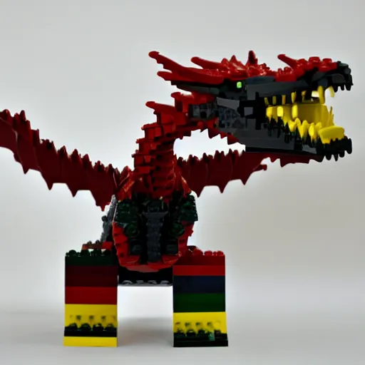 Prompt: A Dragon Made Out Of Legos, 8k, HD
