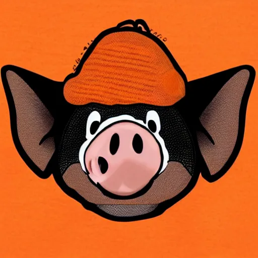 Image similar to cute pig using orange inmate clothes