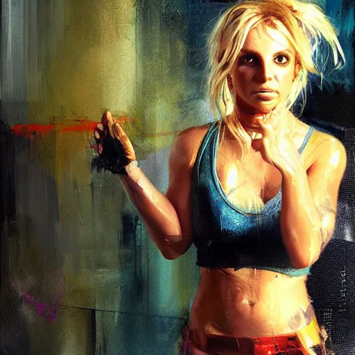 Image similar to britney spears and lola bunny morphed together, hybrid, jeremy mann painting