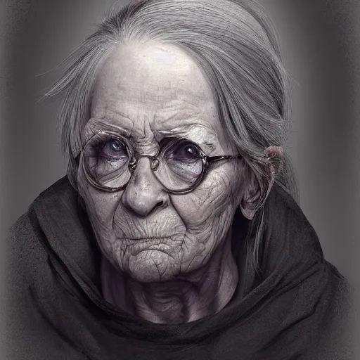 Prompt: portrait, headshot, photo of an old creepy woman, muntant, hyperdetailed, concept art,-H 768