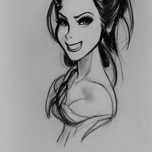 Image similar to milt kahl sketch of victoria justice with tendrils hair style as princess padme from star wars episode 3