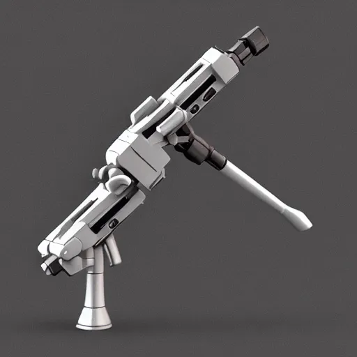 Image similar to 3 d mechanical gun blade, hard surface model, 3 d weapon, cute, futuristic, sleek, gunpla