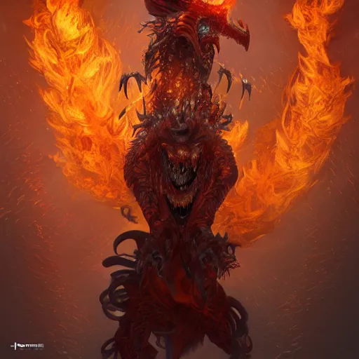 Prompt: hell drake of flames, au naturel, hyper detailed, digital art, trending in artstation, cinematic lighting, studio quality, smooth render, unreal engine 5 rendered, octane rendered, art style by klimt and nixeu and ian sprigger and wlop and krenz cushart