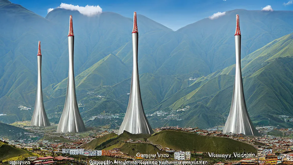 Image similar to Epic Nuclear power towers gracefully over the mountain valley of Quito, Ecuador; by Oswaldo Moncayo and Vincent Callebaut; Art Direction by James Cameron;